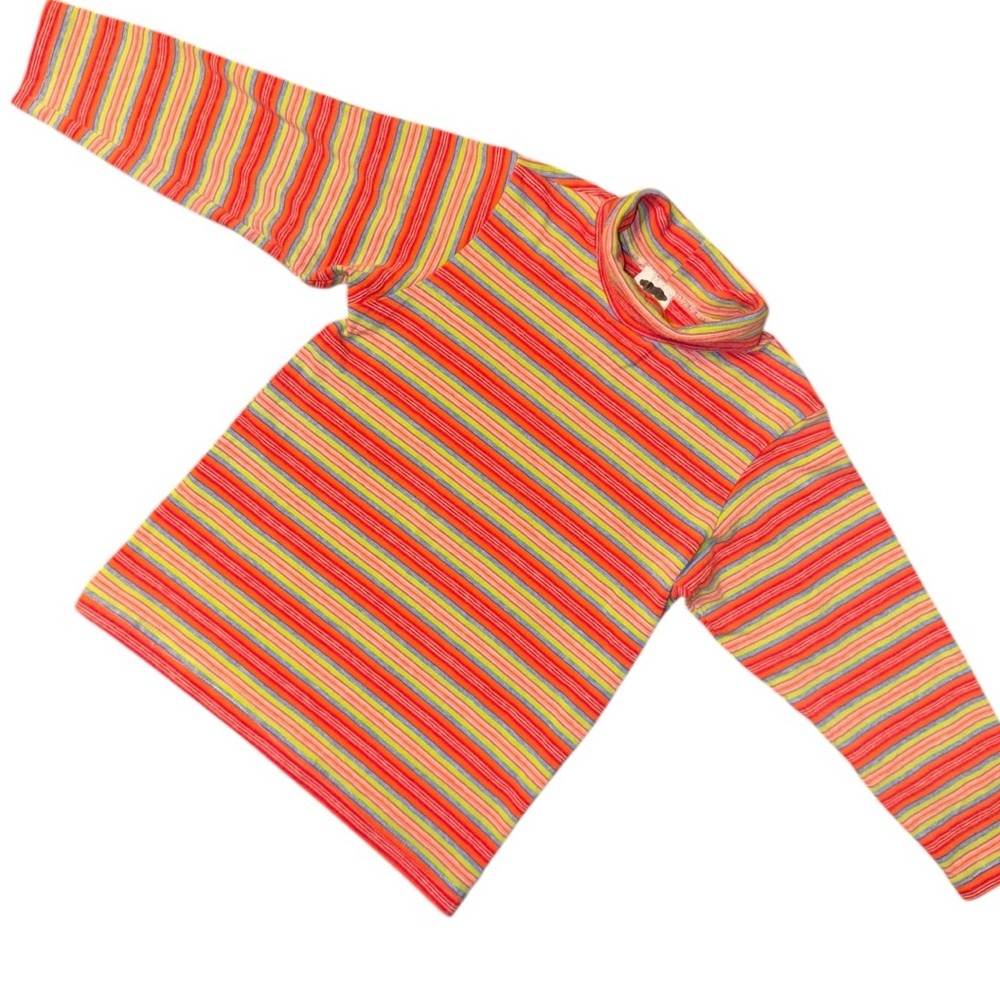 Vintage Mulberribush Girls Rainbow Stripe Turtleneck Top Size 6 USA Made - Picture 3 of 7